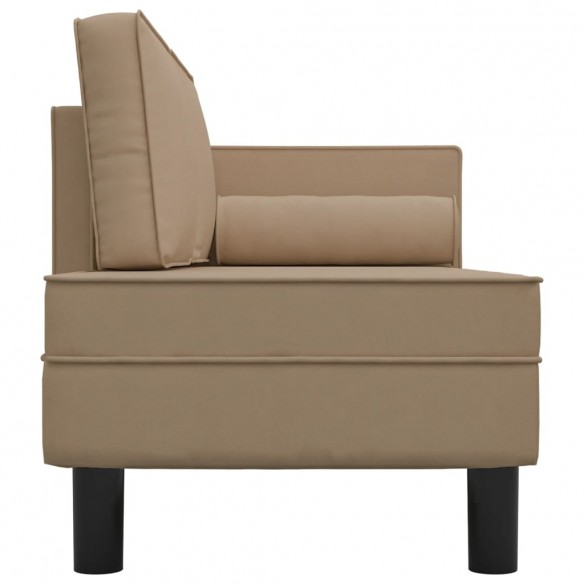 Chaise longue avec coussins et traversin cappuccino similicuir