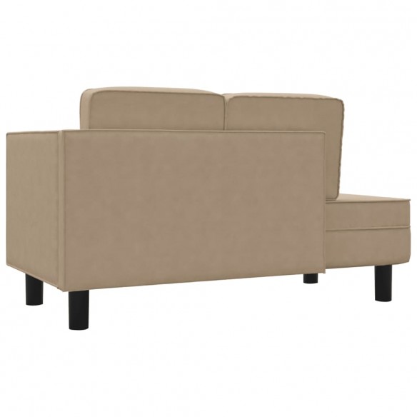 Chaise longue avec coussins et traversin cappuccino similicuir