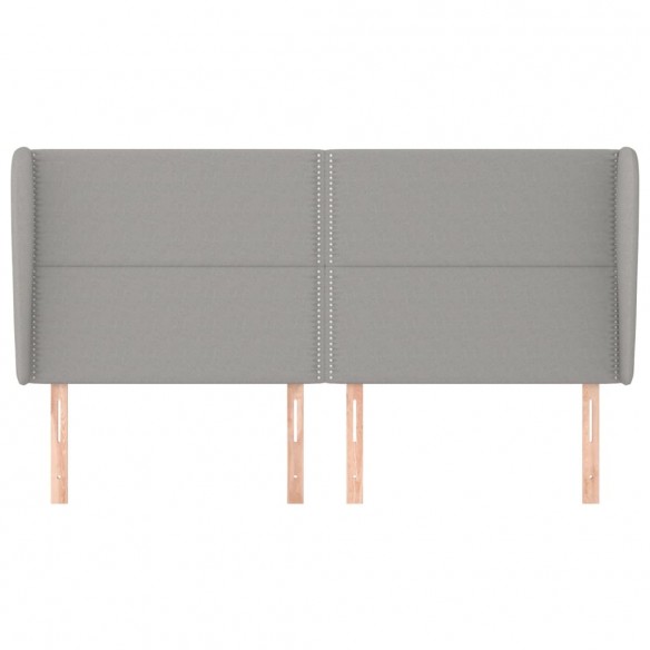 Tête de lit avec oreilles Gris clair 183x23x118/128 cm Tissu