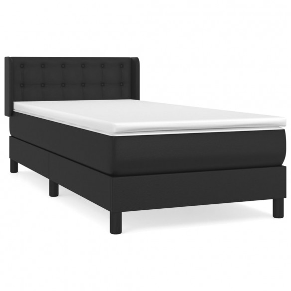 Cadre de lit avec matelas Noir 80x200cm Similicuir