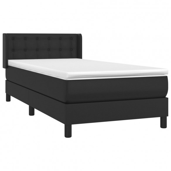 Cadre de lit avec matelas Noir 80x200cm Similicuir