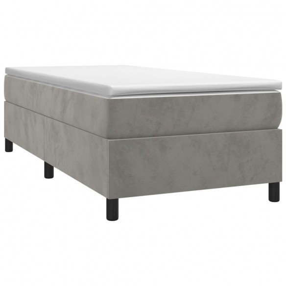 Cadre de lit et matelas Gris clair 80x200 cm Velours