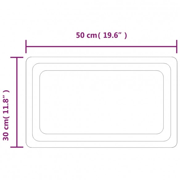 Miroir de salle de bain à LED 50x30 cm