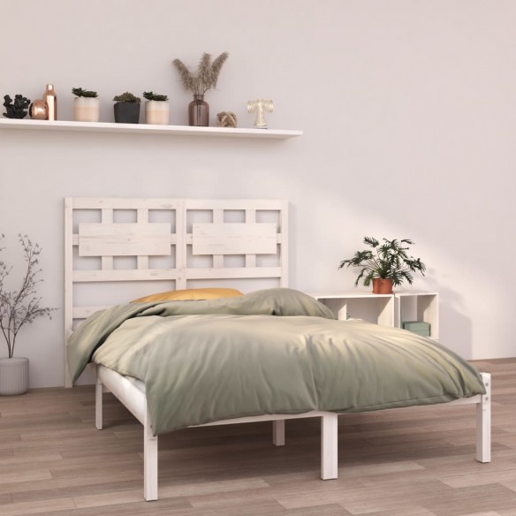 Cadre de lit Blanc Bois massif 120x190 cm Petit Double