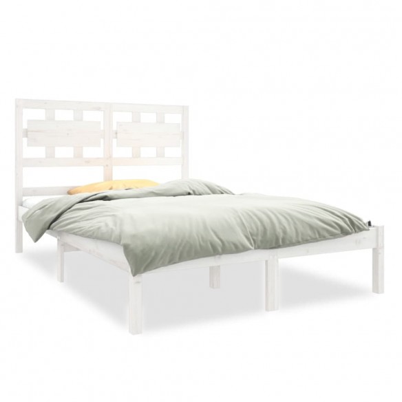 Cadre de lit Blanc Bois massif 120x190 cm Petit Double