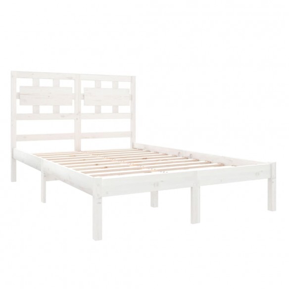 Cadre de lit Blanc Bois massif 120x190 cm Petit Double