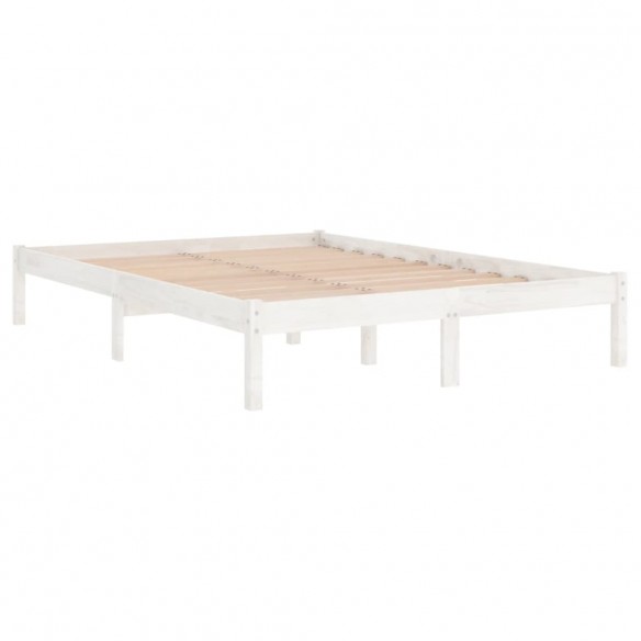 Cadre de lit Blanc Bois massif 120x190 cm Petit Double