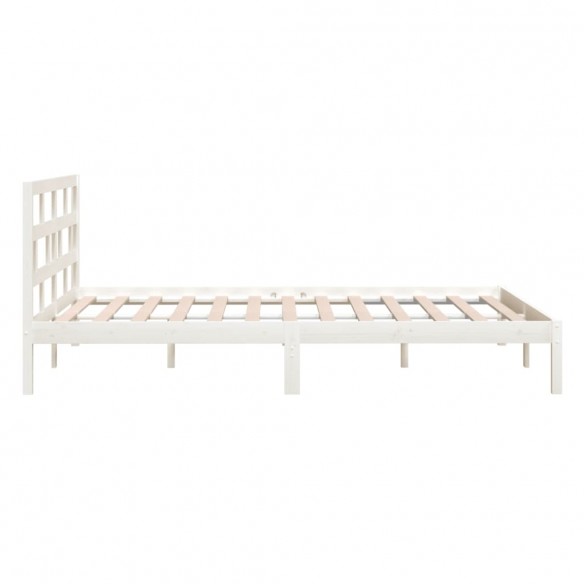 Cadre de lit Blanc Bois massif 120x190 cm Petit Double