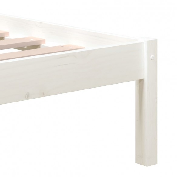 Cadre de lit Blanc Bois massif 120x190 cm Petit Double