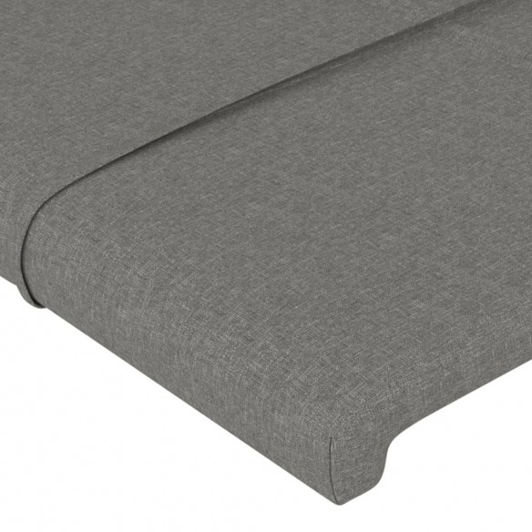 Tête de lit avec oreilles Gris foncé 103x23x78/88 cm Tissu