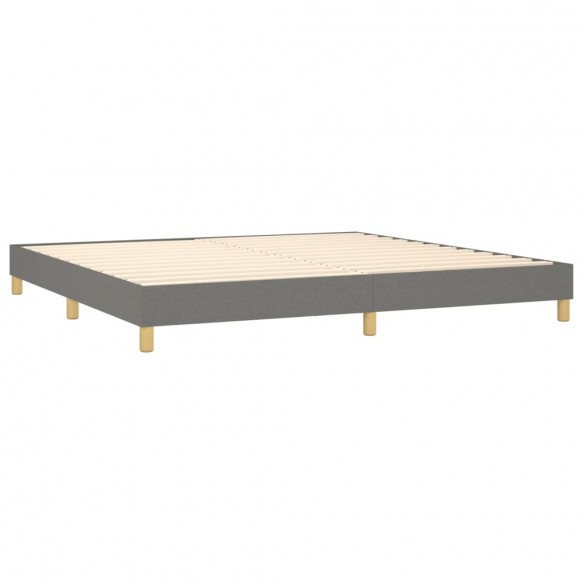 Cadre de lit avec matelas Gris foncé 200x200cm Tissu