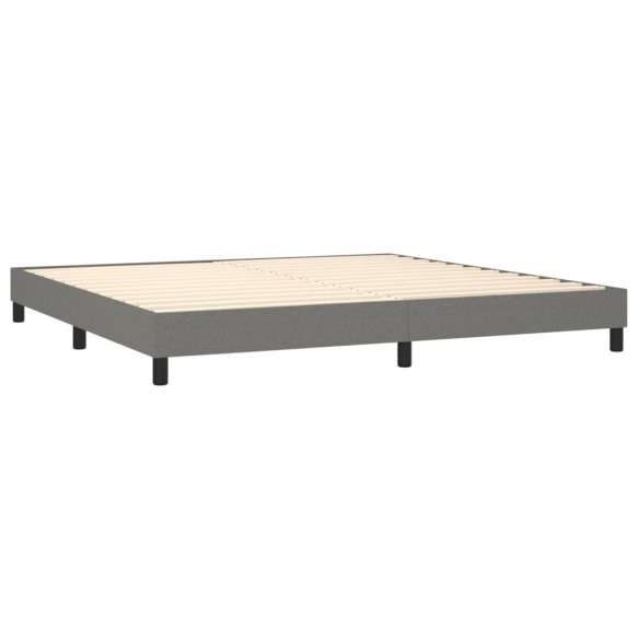 Cadre de lit avec matelas Gris foncé 200x200cm Tissu