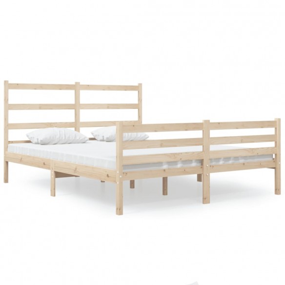 Cadre de lit bois de pin massif 120x190 cm petit double