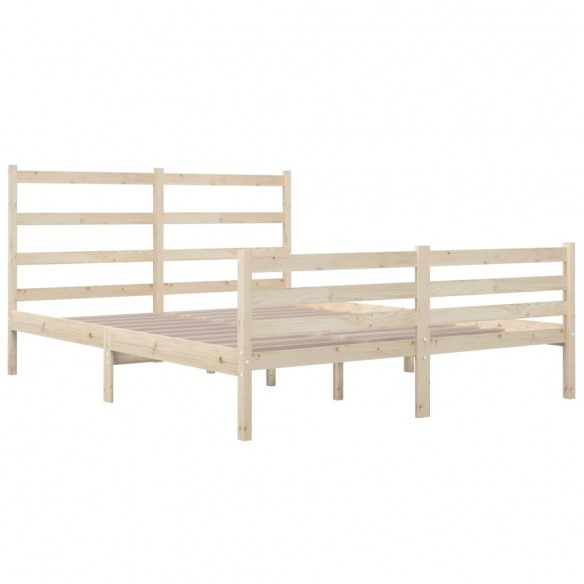 Cadre de lit bois de pin massif 120x190 cm petit double