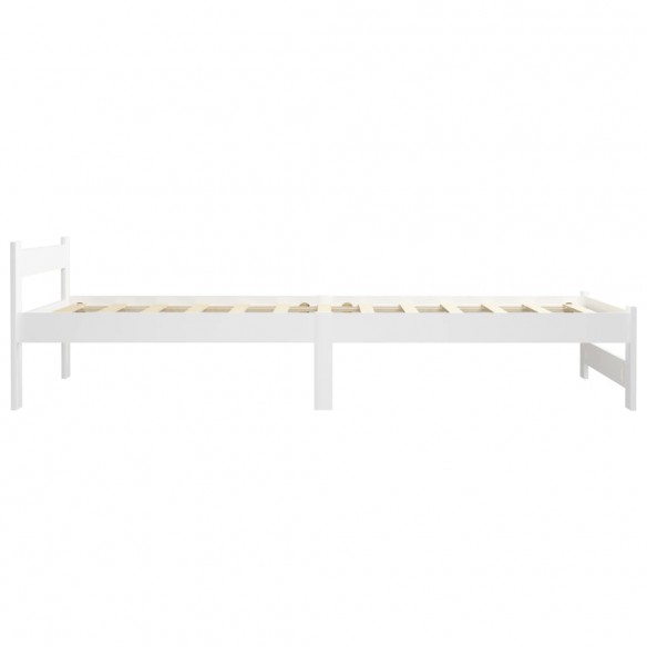 Cadre de lit Blanc Bois de pin massif 100x200 cm