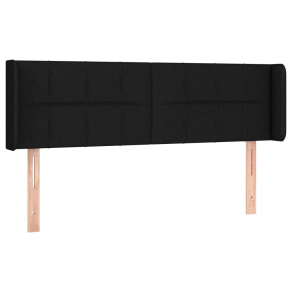 Tête de lit avec oreilles Noir 147x16x78/88 cm Tissu