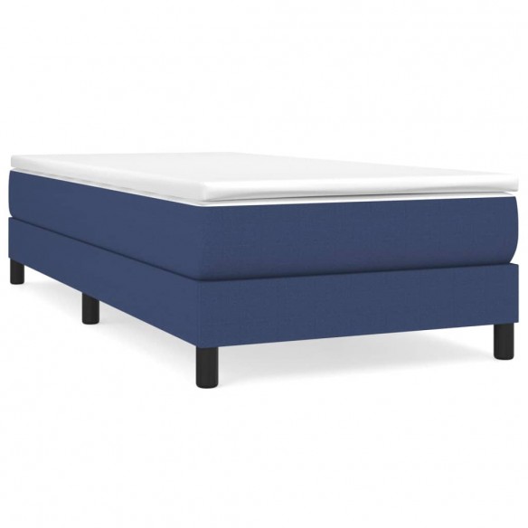 Cadre de lit avec matelas Bleu 100x200 cm Tissu