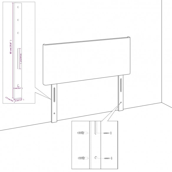 Tête de lit avec oreilles Cappuccino 103x23x78/88 cm Similicuir