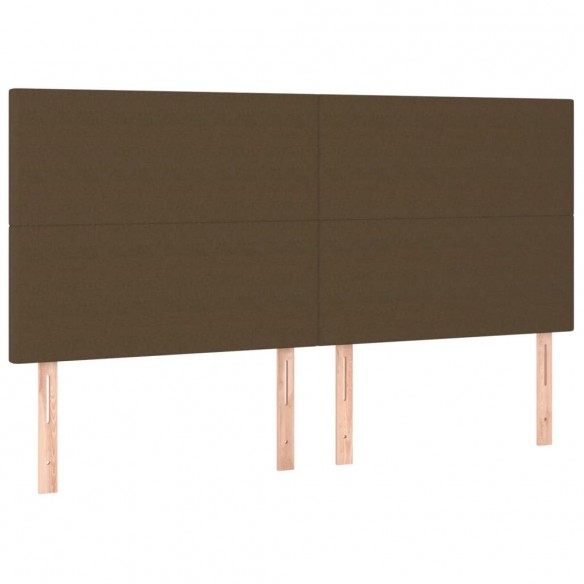 Tête de lit à LED Marron foncé 200x5x118/128 cm Tissu