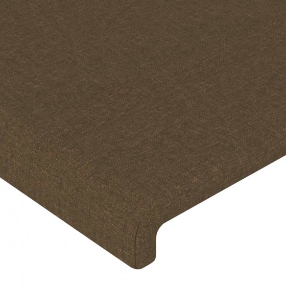 Cadre de lit avec tête de lit Marron foncé 200x200 cm Tissu