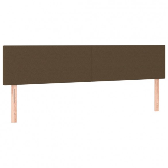 Tête de lit à LED Marron foncé 200x5x78/88 cm Tissu