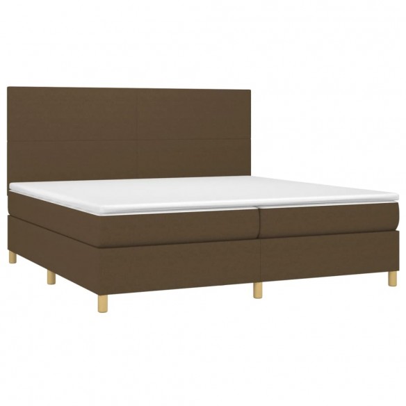 Cadre de lit matelas et LED Marron foncé 200x200 cm