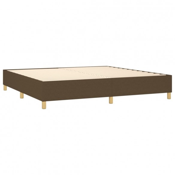 Cadre de lit matelas et LED Marron foncé 200x200 cm