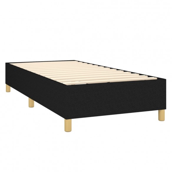 Cadre de lit avec matelas et LED Noir 90x200cm Tissu