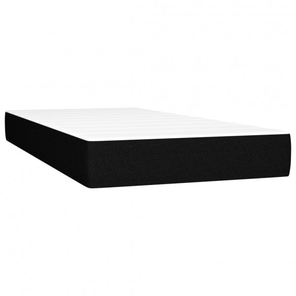 Cadre de lit avec matelas et LED Noir 90x190cm Tissu