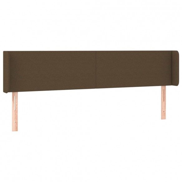 Tête de lit à LED Marron foncé 203x16x78/88 cm Tissu