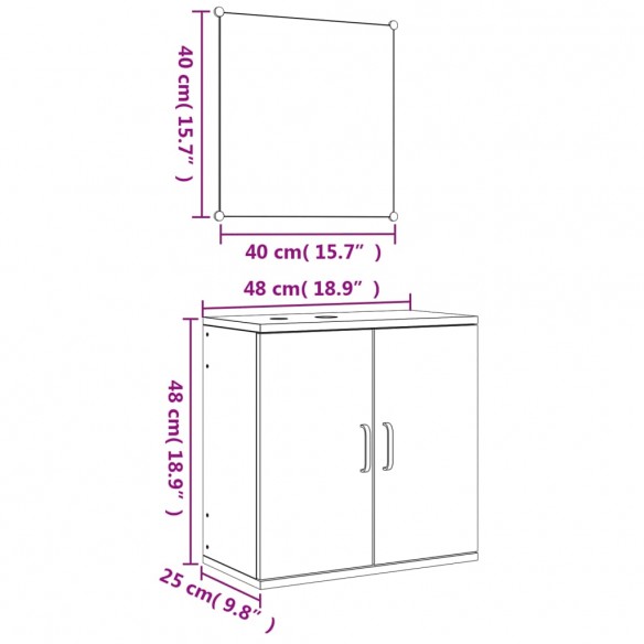 Ensemble de meubles salle de bain 2 pcs chêne bois d'ingénierie