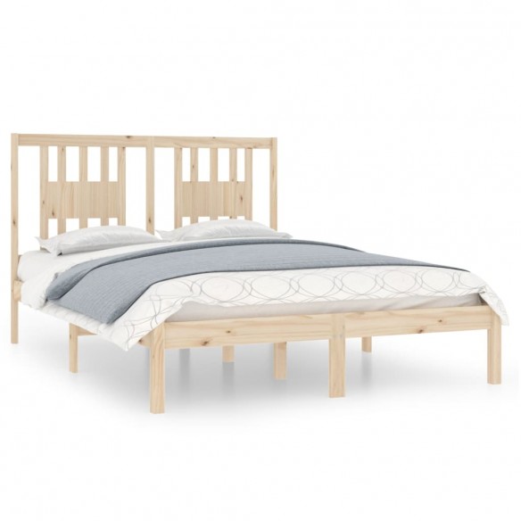 Cadre de lit bois massif 135x190 cm double