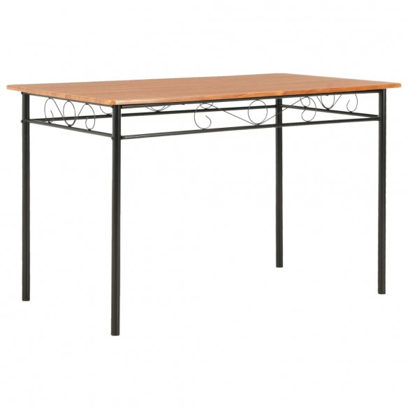 Ensemble de salle à manger 7 pcs MDF et acier Marron