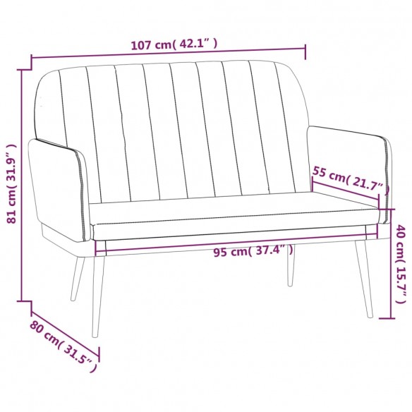 Banc Noir 107x80x81 cm Similicuir