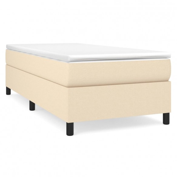 Cadre de lit avec matelas Crème 80x200 cm Tissu