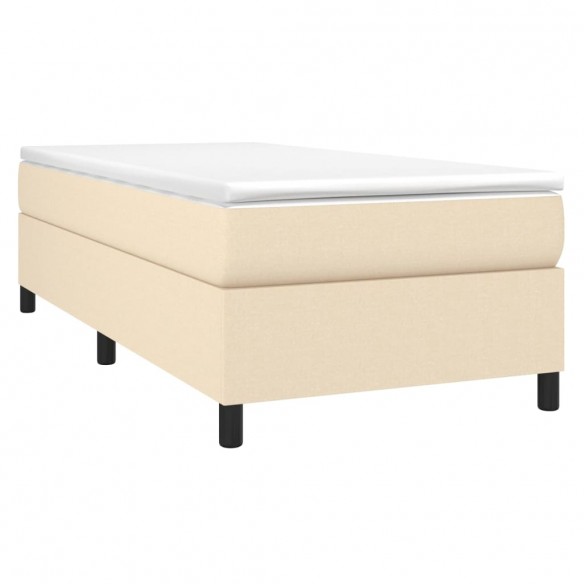 Cadre de lit avec matelas Crème 80x200 cm Tissu