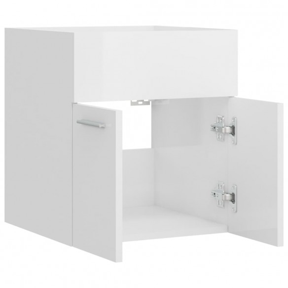 Armoire d'évier Blanc brillant 41x38,5x46 cm Aggloméré