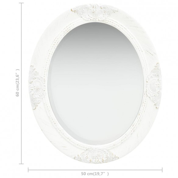 Miroir mural style baroque 50x60 cm Blanc