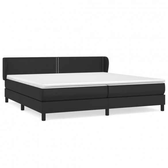 Cadre de lit avec matelas Noir 200x200 cm Similicuir