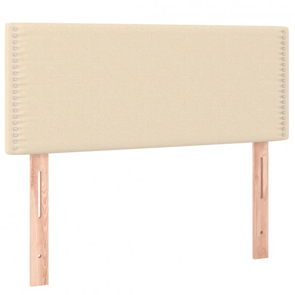 Cadre de lit avec matelas Crème 80x200 cm Tissu