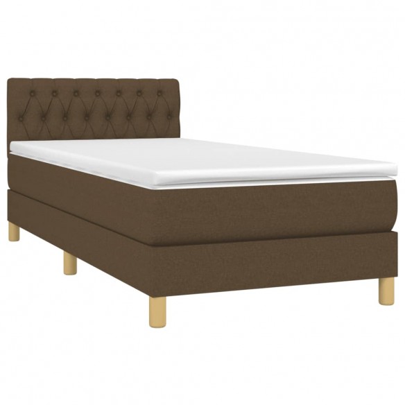 Cadre de lit avec matelas Marron foncé 90x190 cm