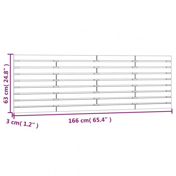 Tête de lit murale 166x3x63 cm Bois massif de pin