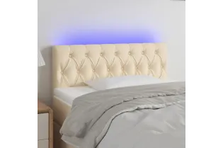 Tête de lit à LED Crème 90x7x78/88 cm Tissu