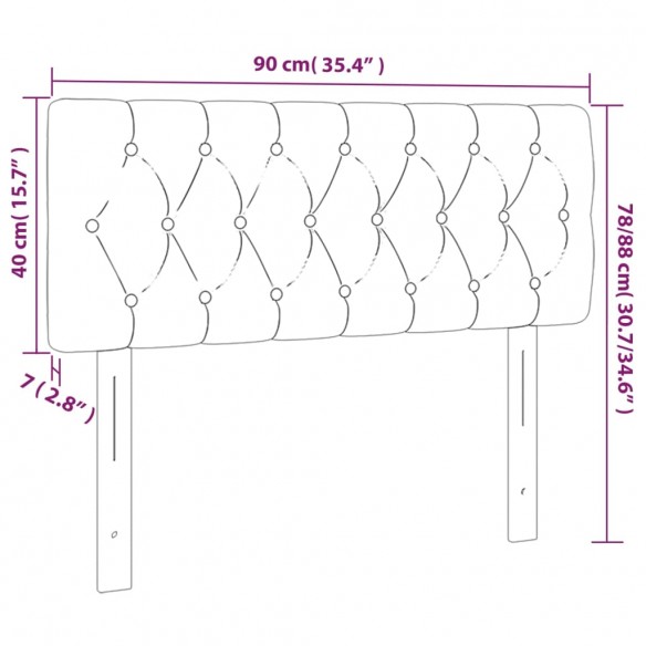 Tête de lit à LED Crème 90x7x78/88 cm Tissu