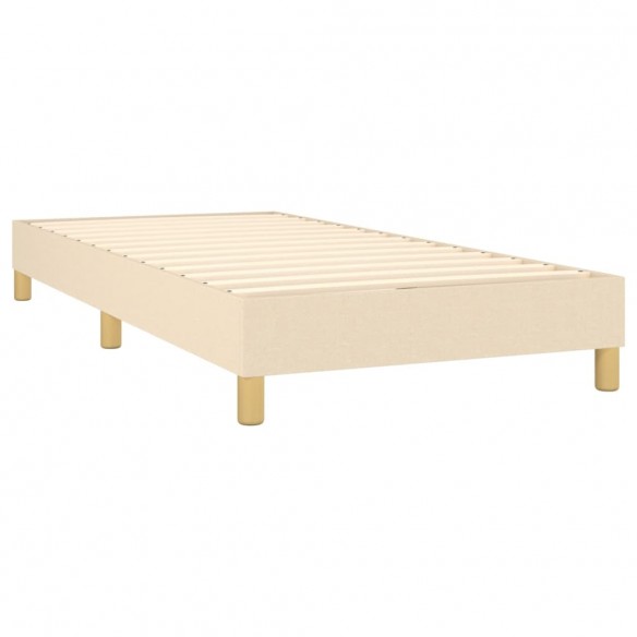 Cadre de lit avec matelas Crème 90x200 cm Tissu