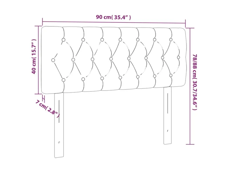 Tête de lit Crème 90x7x78/88 cm Tissu