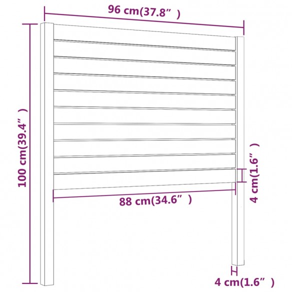 Tête de lit Blanc 96x4x100 cm Bois massif de pin