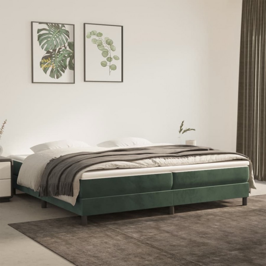 Cadre de lit Vert foncé 200x200 cm Velours