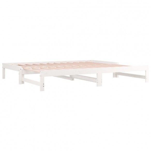 Lit coulissant Blanc 2x(90x200) cm Bois de pin massif