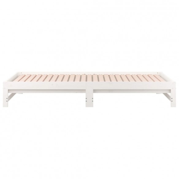 Lit coulissant Blanc 2x(90x200) cm Bois de pin massif